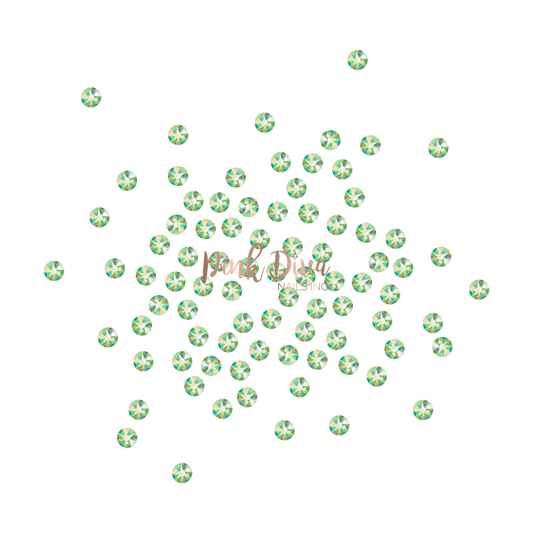 Swarovski Peridot AB flatback crystals