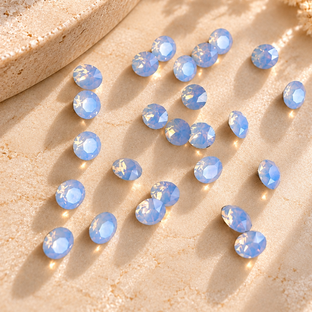 Swarovski Air Blue Opal pointback chaton crystals