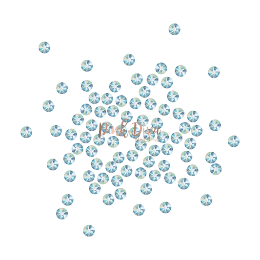 Swarovski Aquamarine AB flatback crystals