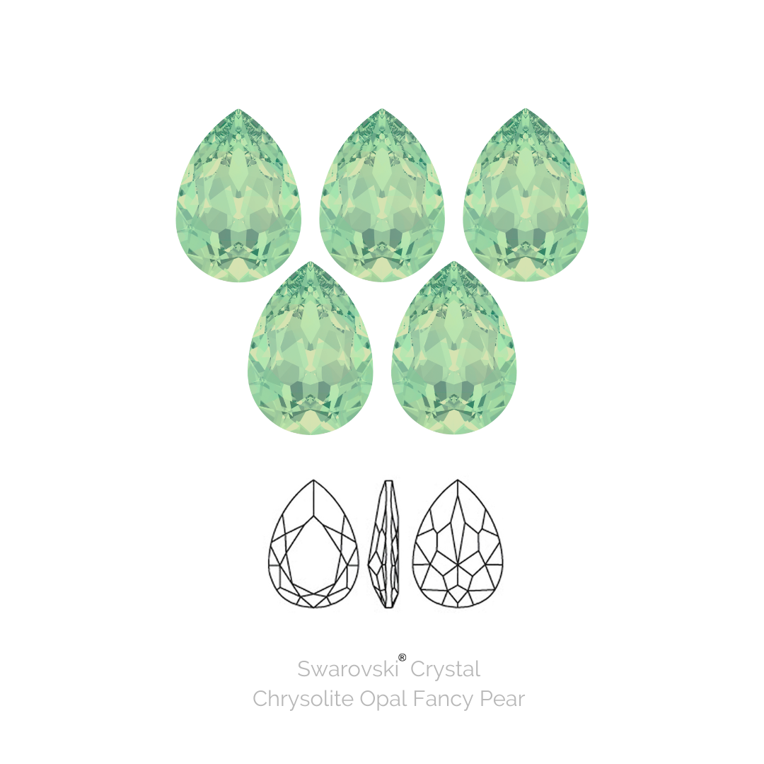 Swarovski® Chrysolite Pear Chaton