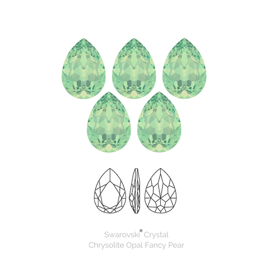Swarovski® Chrysolite Pear Chaton