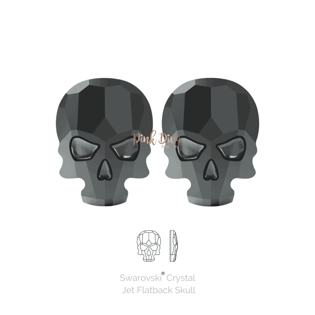 Swarovsk® Jet Skulls Flatback