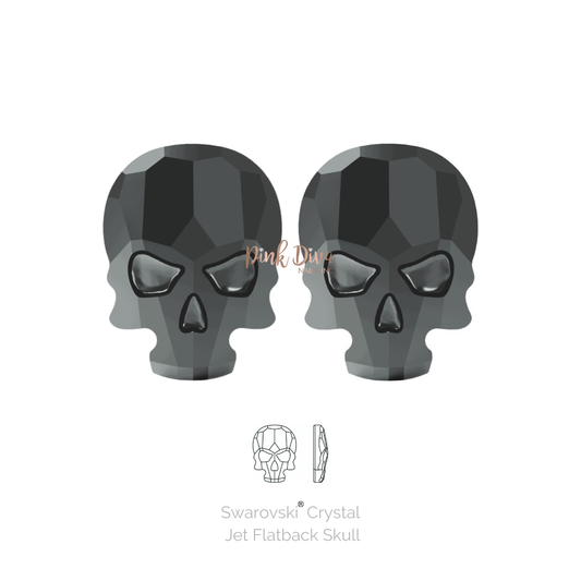 Swarovsk® Jet Skulls Flatback