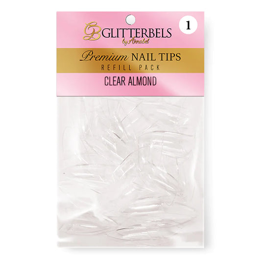 Glitterbels Clear Almond Tip Packs