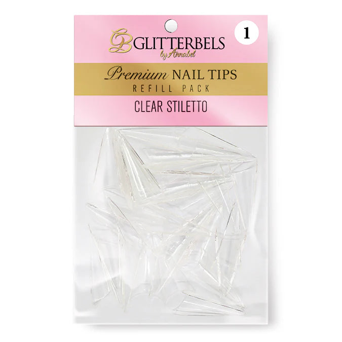 Glitterbels Clear Stiletto Tip Packs