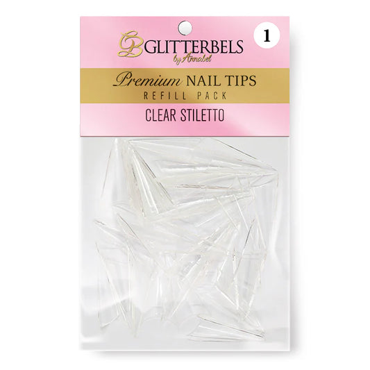 Glitterbels Clear Stiletto Tip Packs