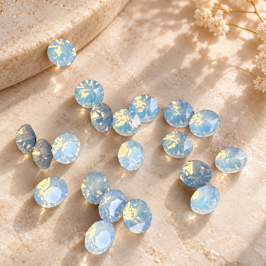 Swarovski White Opal pointback chaton crystals